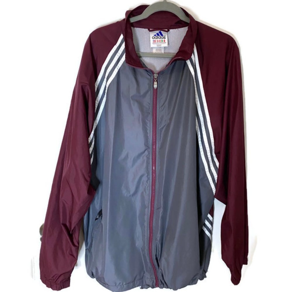 Adidas Maroon Windbreaker Sz XXL
